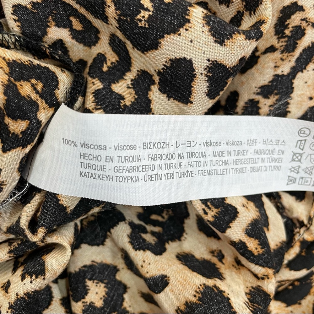 Zara Leopard Blouse with Leather Trimming - Picture 8 of 8